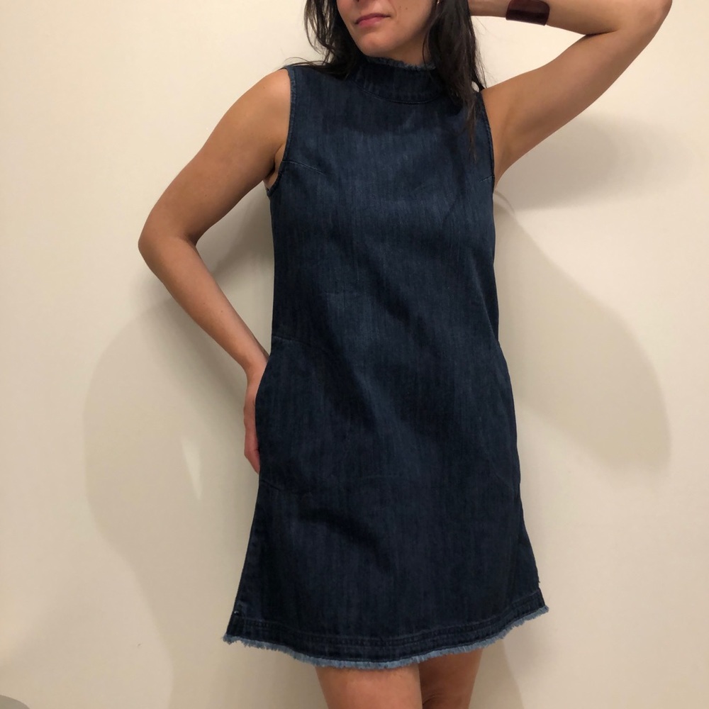 NWT! Gap mock neck denim mini dress. Small.